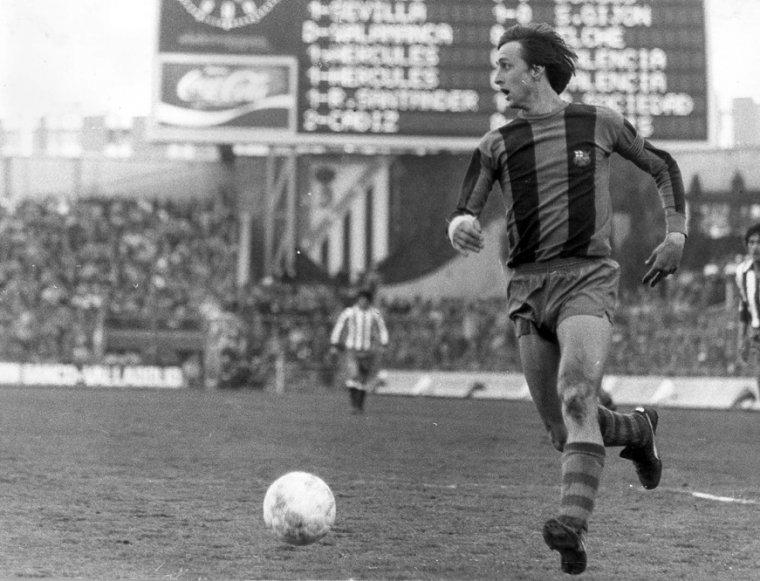 El jugador Johan Cruyff el 1976, l'any de la primera retransmissió