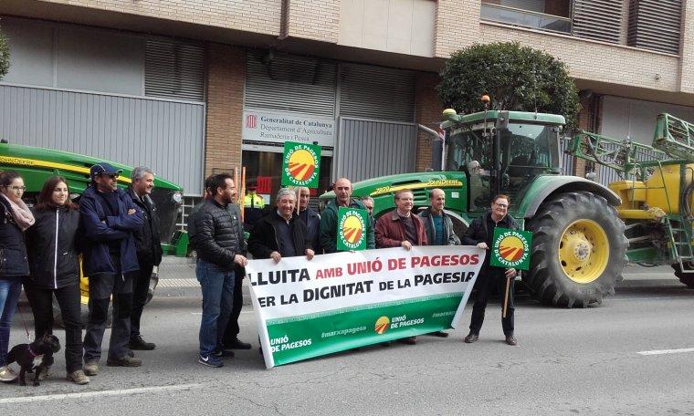 Una de les protestes d'Unió de Pagesos
