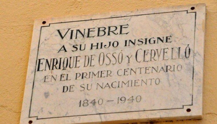 Placa que recuerda Enric de Ossó en su pueblo natal