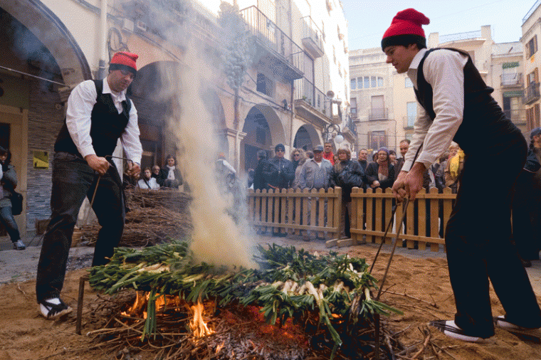 Gran festa dels calçots a Valls