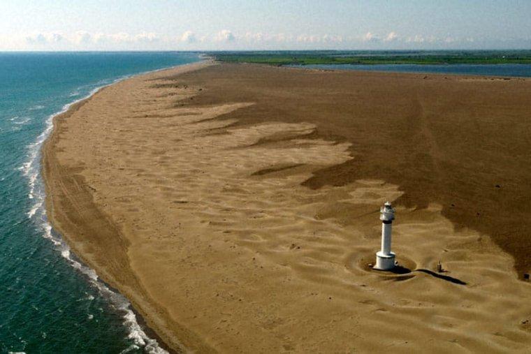 La platja del Fangar, al Delta de l'Ebre