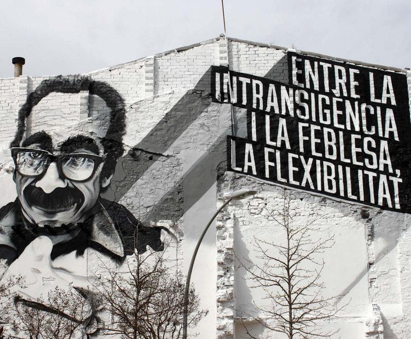 Mural que la ciudad de Tàrrega dedicó a Pedrolo en 2005. FOTO: Cedida Mural que la ciudad de Tàrrega dedicó a Pedrolo en 2005. FOTO: Cedida
