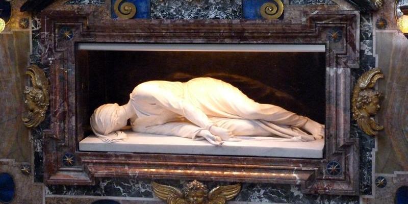 Figura de la santa on se suposa que descansen les seves restes Figura de la santa on se suposa que descansen les seves restes