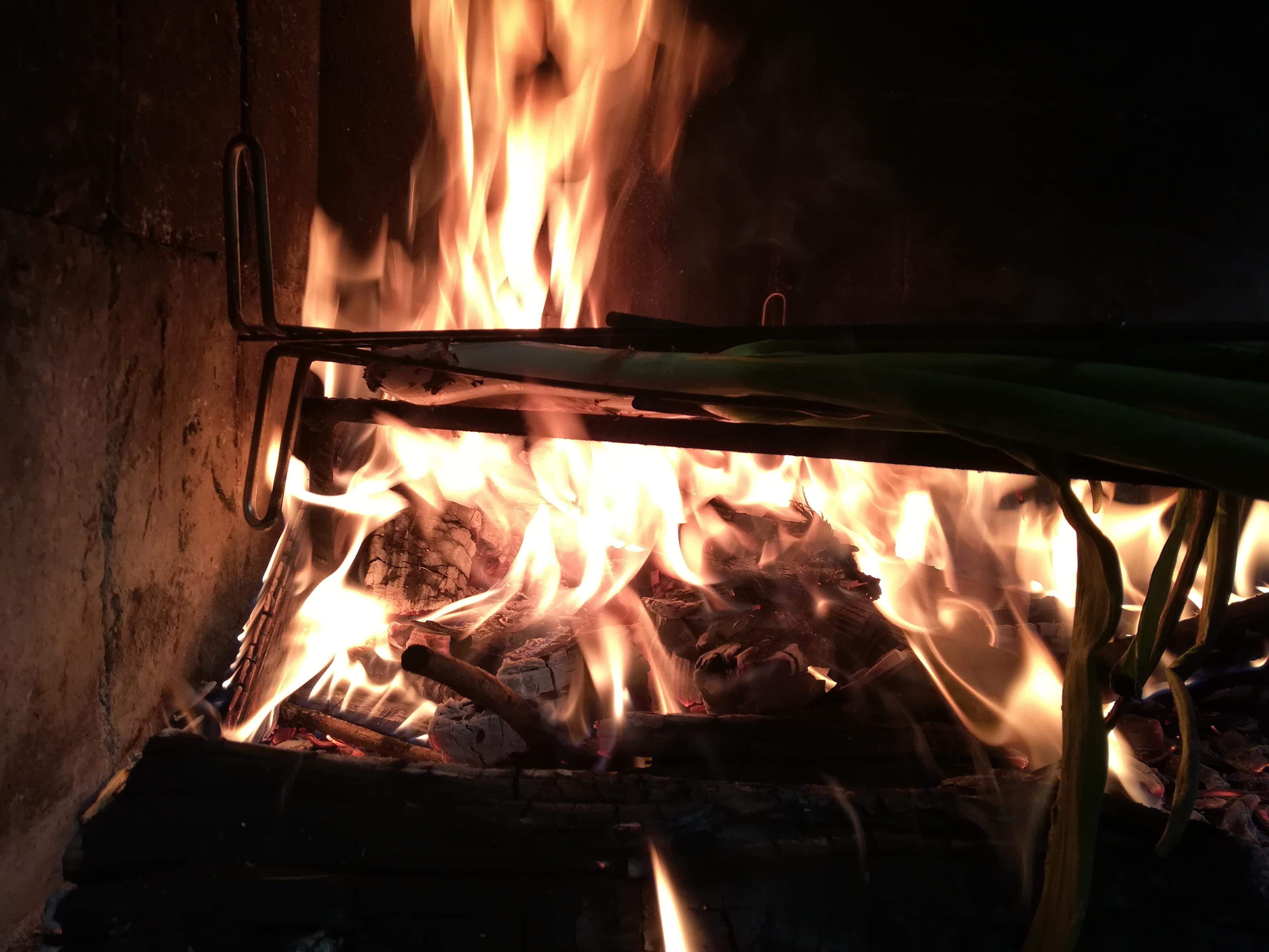 Los calçots se cuecen al fuego de leña. FOTO: C.Caballé Los calçots se cuecen al fuego de leña. FOTO: C.Caballé
