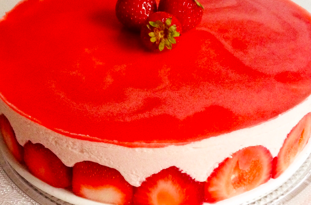 Pastís de formatge amb maduixes Pastís de formatge amb maduixes