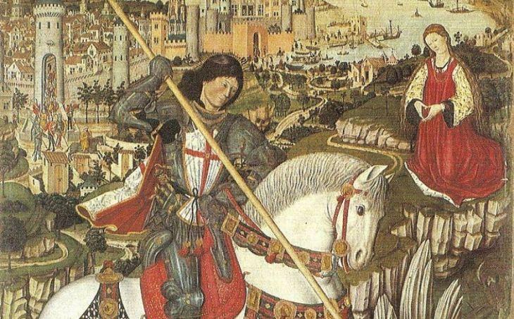 Pintura sobre la leyenda de Sant Jordi Pintura sobre la leyenda de Sant Jordi