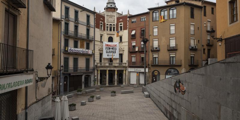 La Plaça de Sant Pere, centre neuràlgic de La Patum de Berga. FOTO: Anna E. Puig