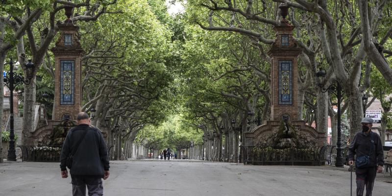 La Plaça Viladomat lloc on es fa la prova dels fuets de la Patum el dia de Els Quatre Fuets. FOTO: Anna E. Puig