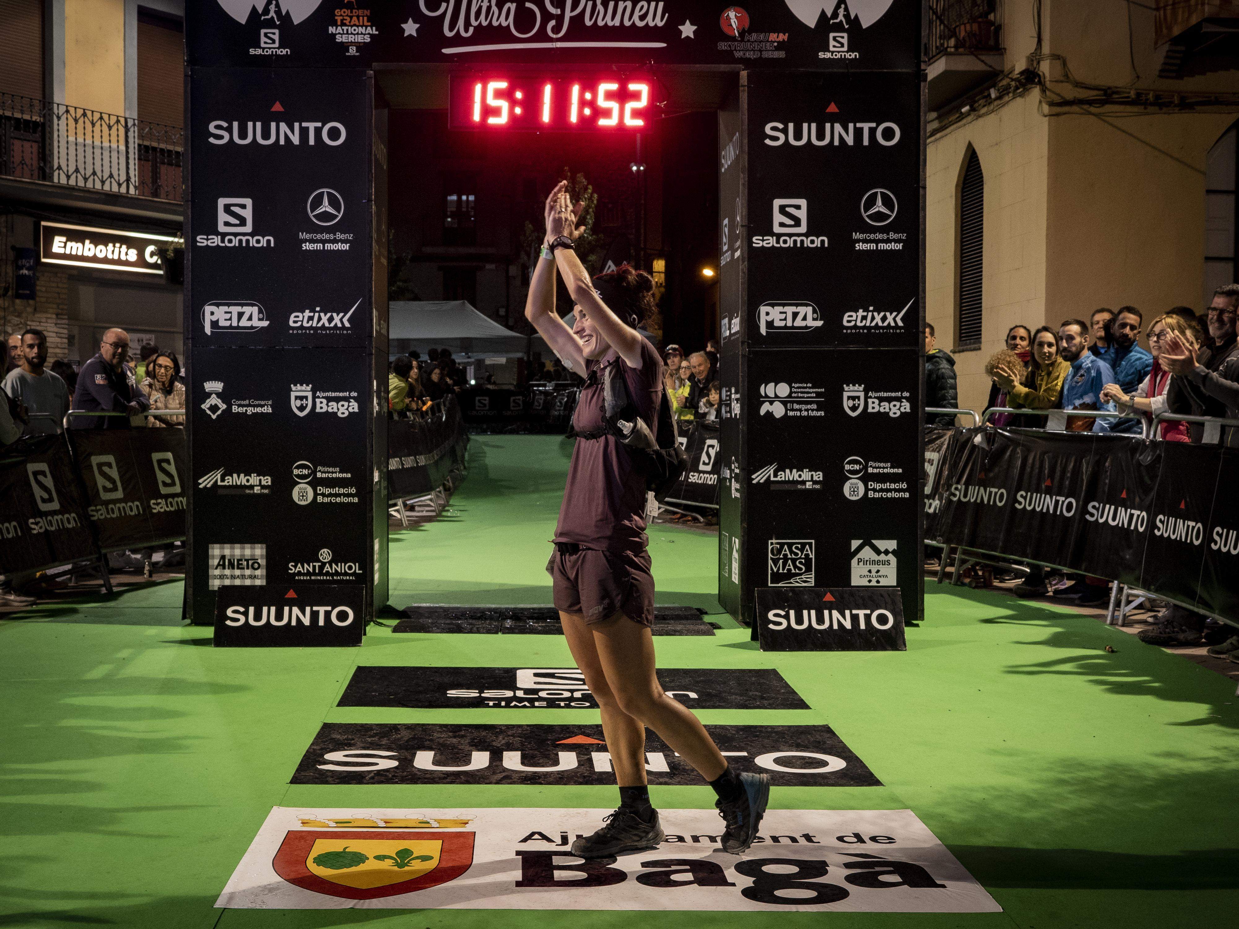 La berguedana Judit Franch, a l'arribada de l'Ultra Pirineu 2019. FOTO: Anna E. Puig