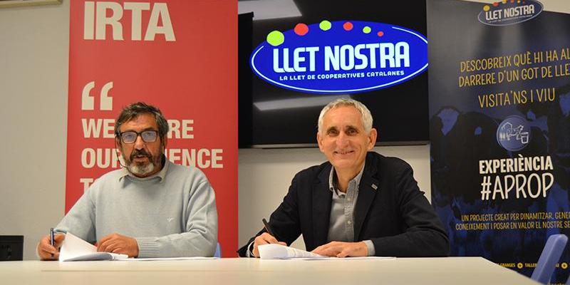 Signatura del conveni entre IRTA i Llet Nostra. Autor: Llet Nostra Signatura del conveni entre IRTA i Llet Nostra. Autor: Llet Nostra