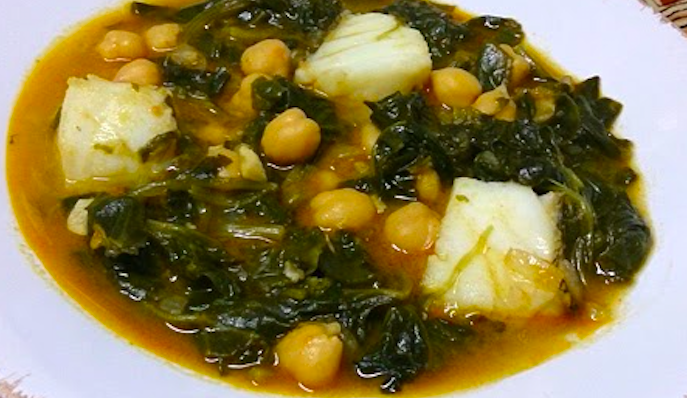 Cigrons amb espinacs i bacallà Cigrons amb espinacs i bacallà