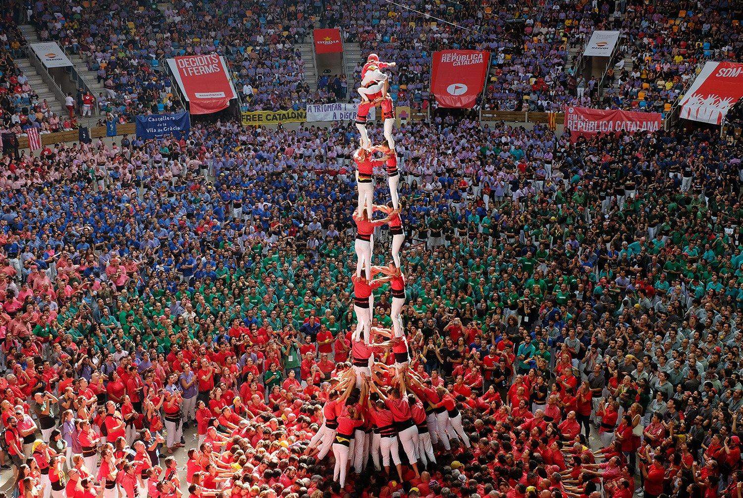 Imatge d'una edició anterior del Concurs de Castells Imatge d'una edició anterior del Concurs de Castells