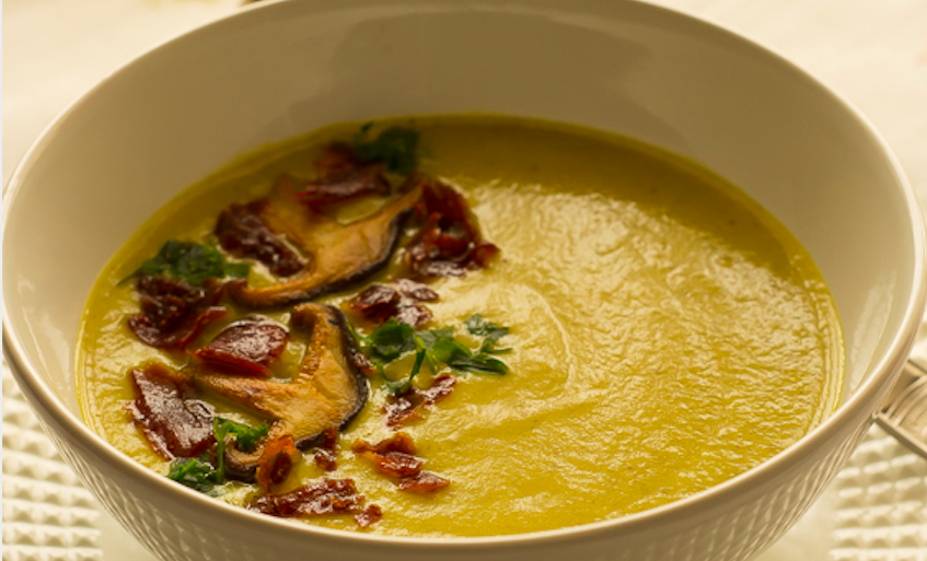 Crema de carabassó amb bolets Crema de carabassó amb bolets