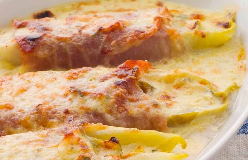 Endivies farcides i gratinades Endivies farcides i gratinades