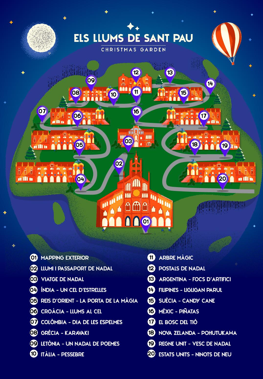 Mapa Els Llums de Sant Pau Mapa Els Llums de Sant Pau